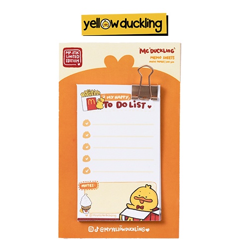 

MEMO PAD - MCDUCKLING - ITIK MCDUCKLING - YELLOW DUCKLING - KERTAS MEMO - STATIONARY STATIONERY - BUKU CATATAN / ALAT TULIS - KAWAII MEMO DUCK BEBEK MURAH - GIFT IDEA - KADO LUCU - PERLENGKAPAN SEKOLAH MURAH - MCD TO DO LIST