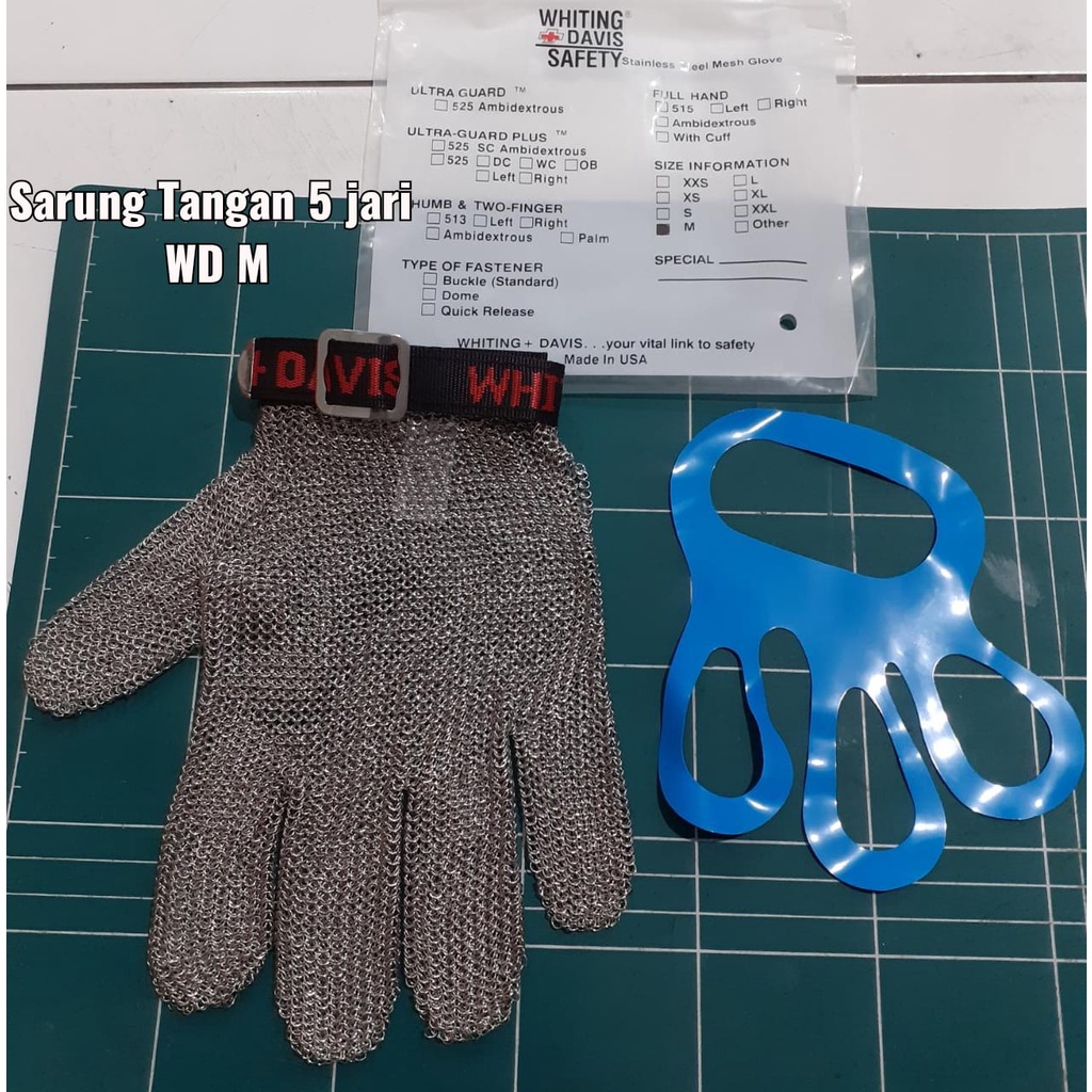 Sarung Tangan Baja 5 Jari - Whiting Davis Stainless Metal Glove