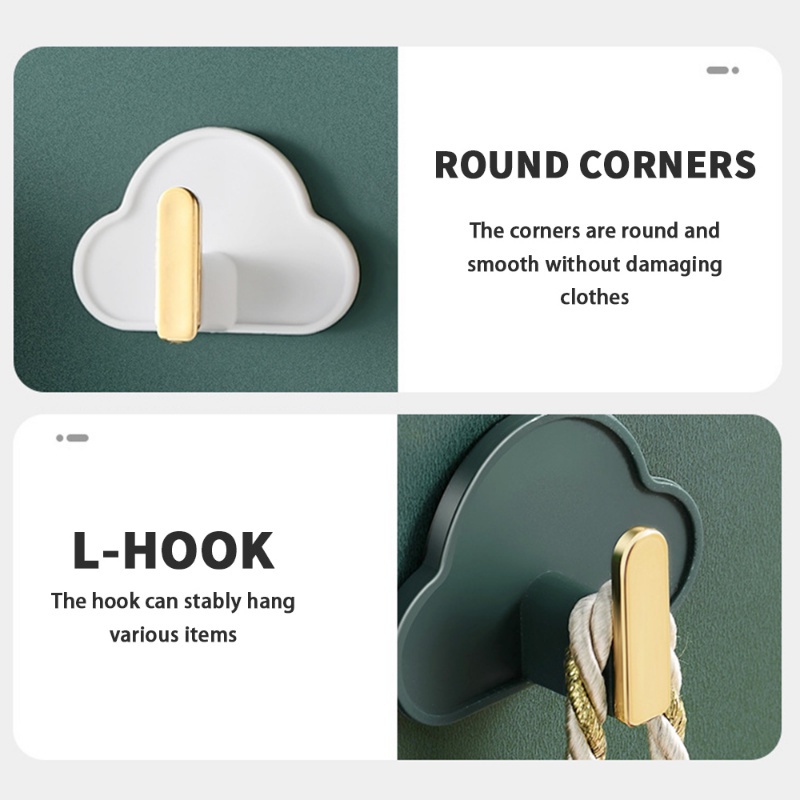 4pcs Gantungan Baju Hemat Ruang Kait Bentuk Awan Bebas Pukulan Beban Perlengkapan Penyimpanan Serba Serbi