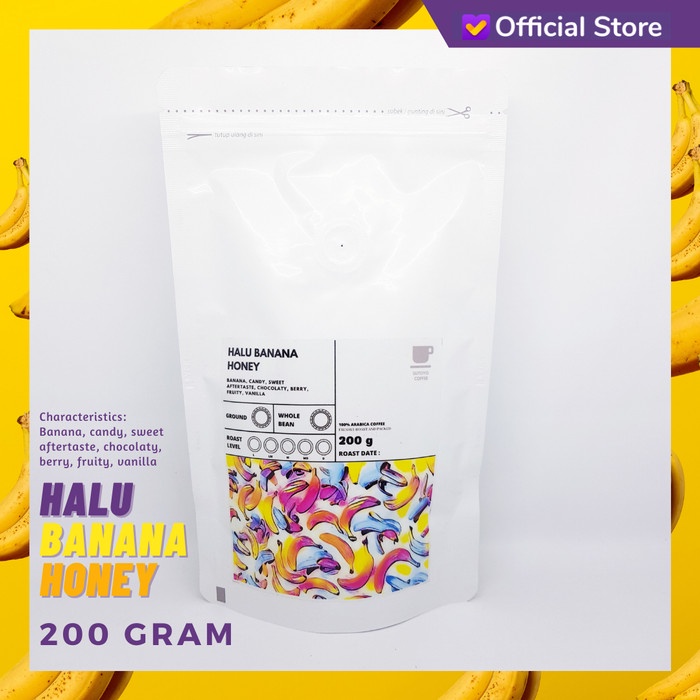 

Terlaris ✨ -KOPI ARABIKA HALU BANANA HONEY 200 GRAM BIJI DAN BUBUK - BIJI- 2.1.23