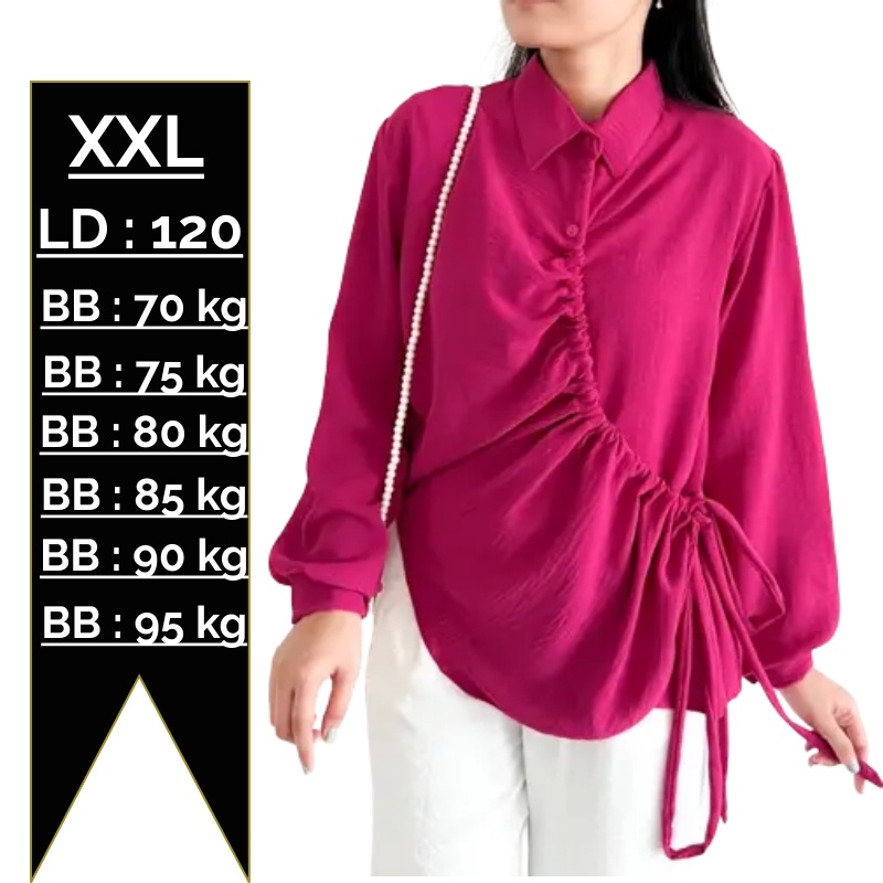 Kemeja Jumbo Wanita Terbaru XXL Ld 120 Baju Kemeja Jumbo Wanita Overize Bigsize Atasan Kemeja Remaja