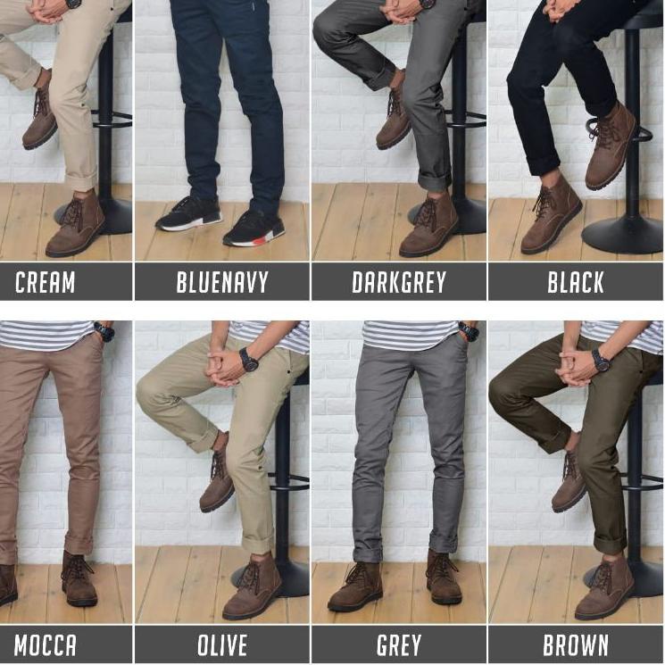 GLM.26Ja23g ‑ TERLARIS CELANA CHINO CHINOS ORIGINAL PRIA SLIM FIT STRETCH CASUAL FORMAL PREMIUM