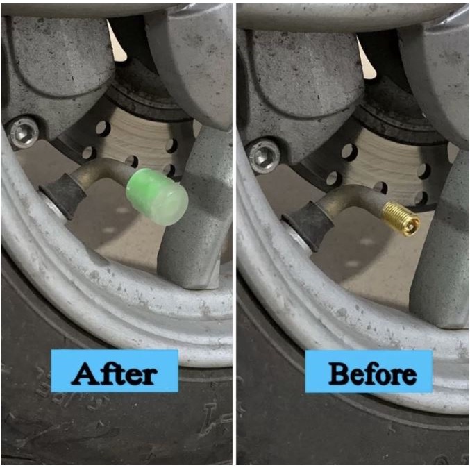 (NCS) Tutup Pentil Glow In The Dark Tutup Pentil Fosfor Roda Ban Sepeda Motor Mobil Luminous Neon Tire Valve Cap