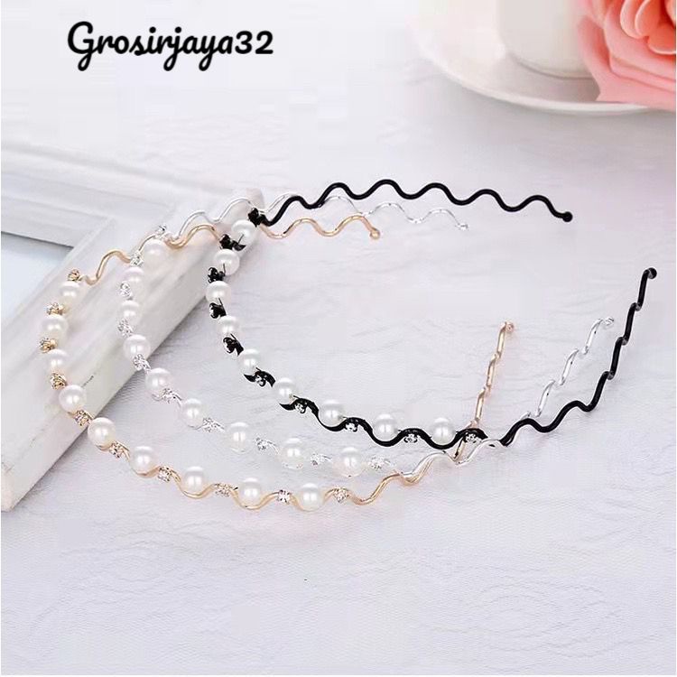 (GROSIRJAYA32) BANDO CLARA MUTIARA HEADBAND BANDO KOREA BANDO LOGAM GOLD SILVER PREMIUM BANDO MUTIARA ELEGAN GAYA KOREA IMPORT