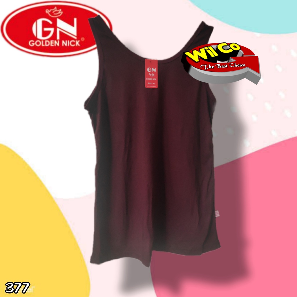 K377 - TANKTOP/KAMISOL ATASAN PAKAIAN DALAM WANITA TALI LEBAR GOLDEN NICK SIZE XL - XXL