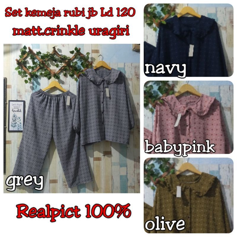 LD120 GSETCEL RUBIAH JUMBO CRINGKLE AIRFLOW URAGIRI/SETELAN