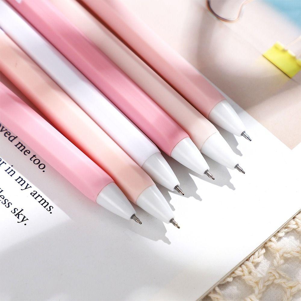 Populer 6Pcs/Set Gel Pulpen Morandi Warna Kreatif Alat Tulis Dengan Klip ST Nib 0.5mm Alat Tulis Tinta Hitam Pena Tanda Tangan