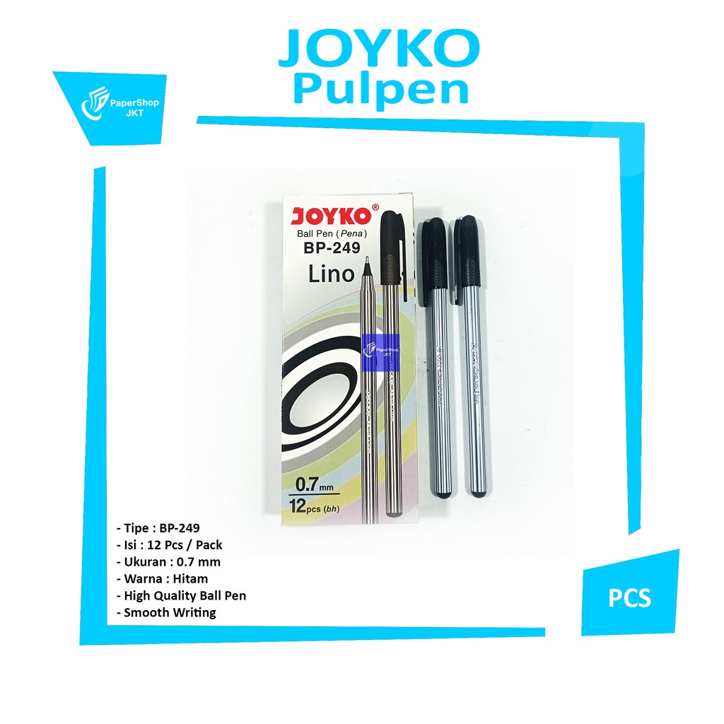 

JOYKO - Pulpen Ball Pen BP-249 Lino Tinta Hitam -1 Lusin