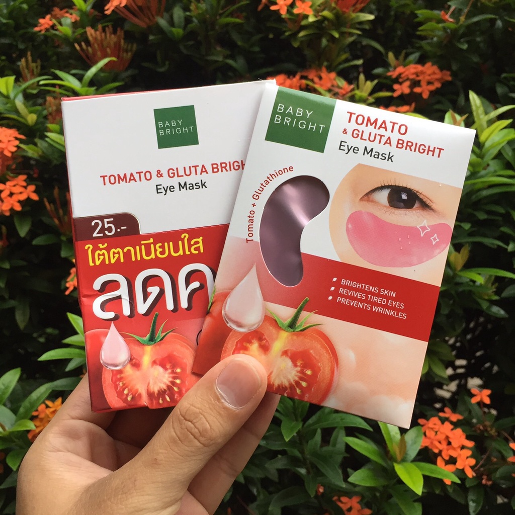 BABY BRIGHT Eye Mask Tomato &amp; Gluta Bright ,Aloe Vera &amp; Fresh Collagen, Masker Mata