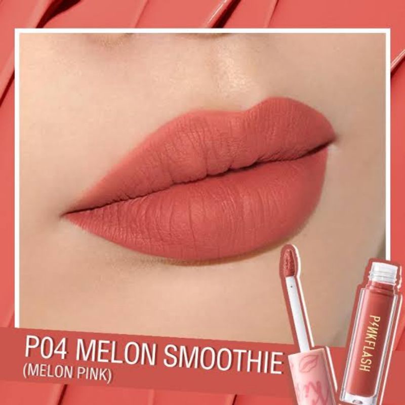 PINKFLASH Lasting Matte Lip Cream - PinkFlash Lipstick (MELON SMOOTHIES - P04)