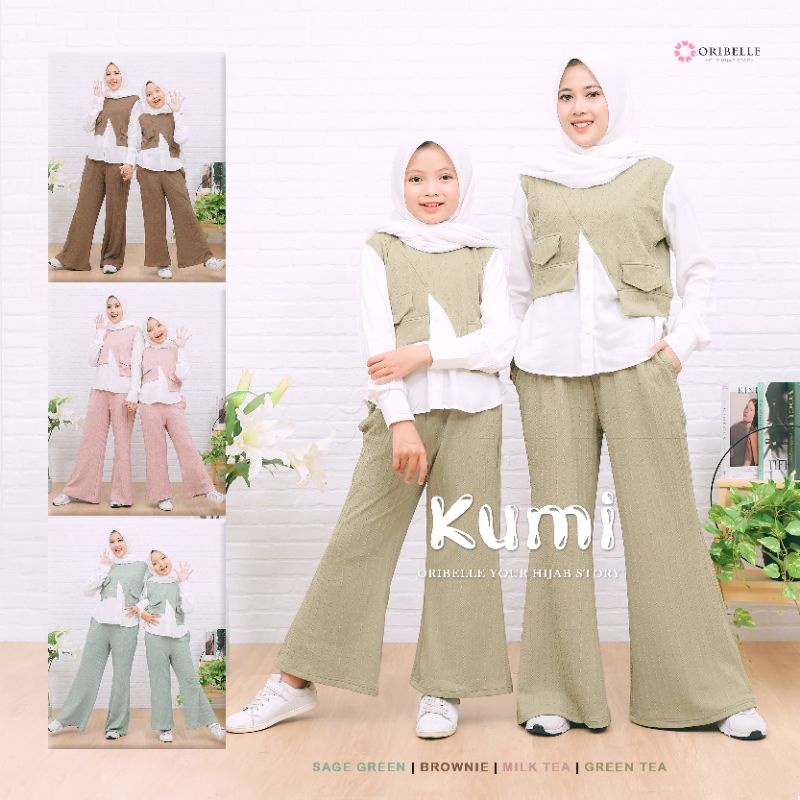 KUMI BY ORIBELLE ORIGINAL ONE SET BLOUSE KULOT OUT FIT NGAMPUS BAJU ANAK PREMIUM Gamis couple mom ki