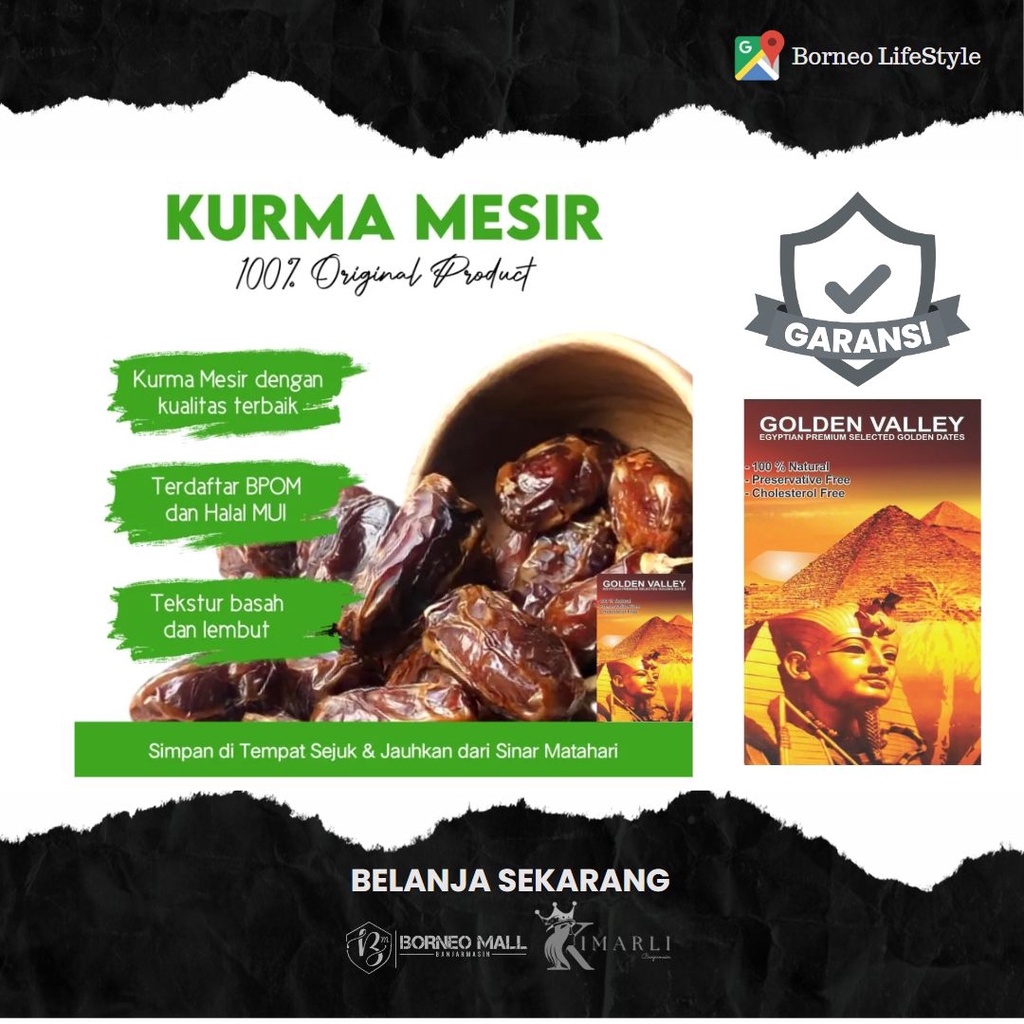 

BM249 // Kurma Golden Valley Kemasan 1000 gram By. Borneo Mall