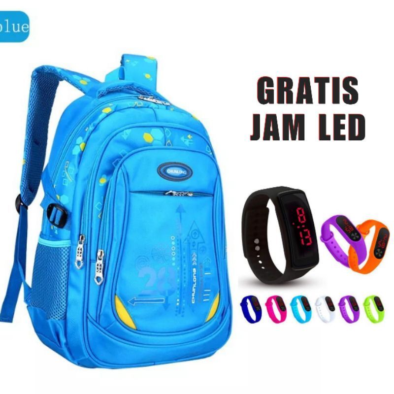 MS_Tas Ransel CUNLONG SIZE BESAR Backpack Anak Sekolah laki laki SD SMP