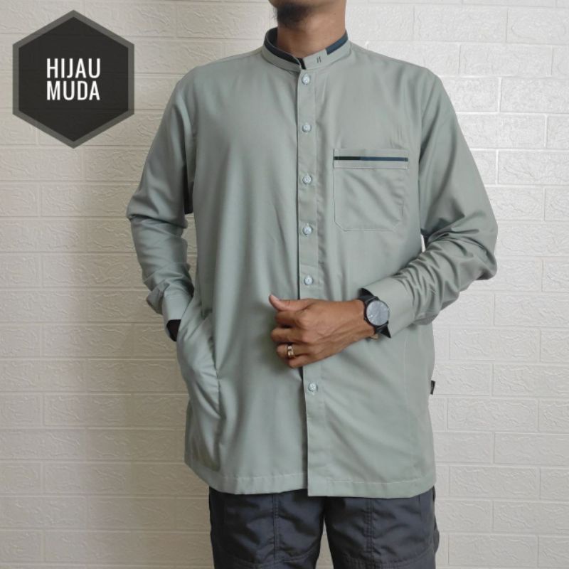 koko kemeja katun lengan panjang arzun