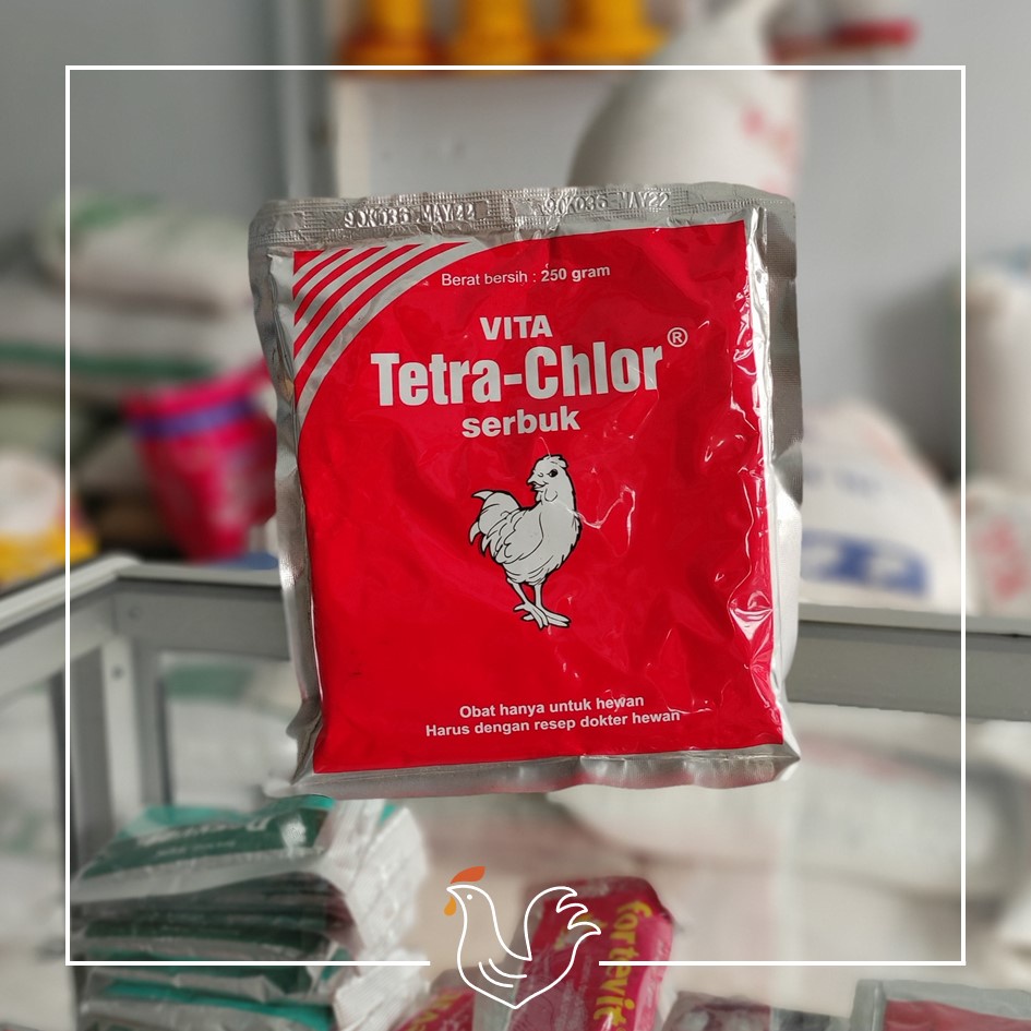 VITA TETRA CHLOR SERBUK 250 GR - MEDION : Antibiotik Multivitamin Mineral Obat Unggas Ayam Burung