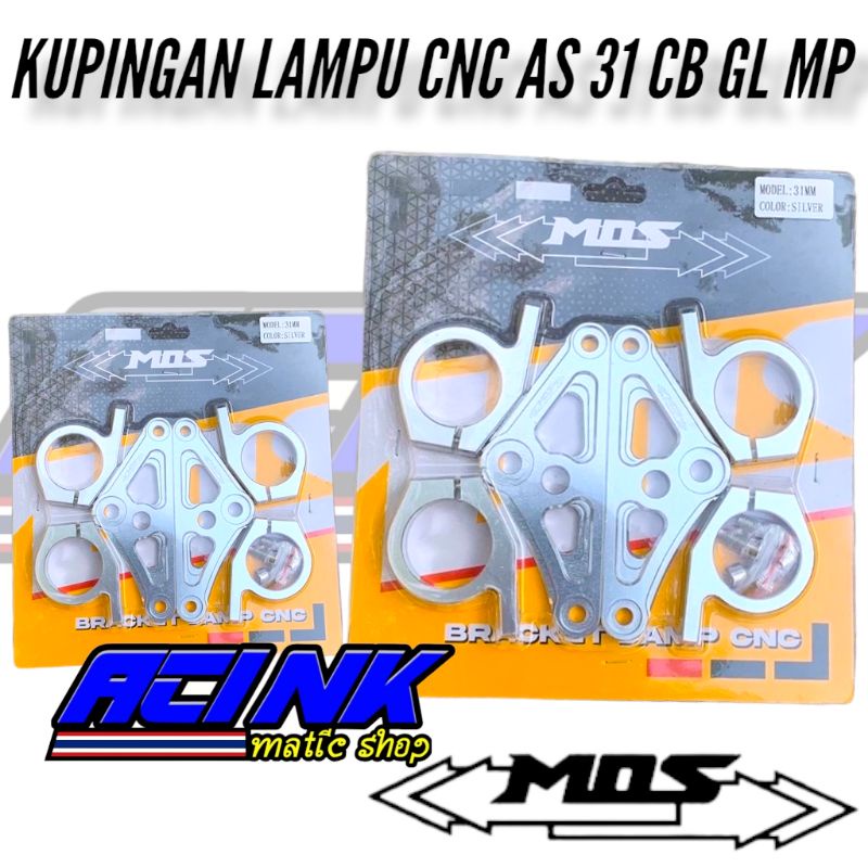 breket kupingan pangkon lampu cincin model cnc super pesek GL MEGAPRO CB GL100 TIGER as31dan33 MOS