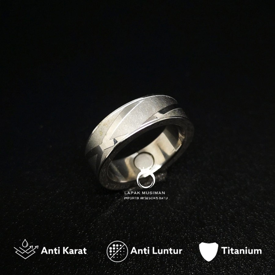 [Bayar Di Tempat] Cincin Titanium Kesehatan Bio G Asli Anti Karat Pria Wanita