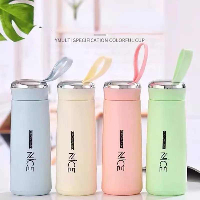 BOTOL MINUM NICE IMPORT 400ML / BOTOL KACA BENING THERMOS NICE COLORFUL - XZP04