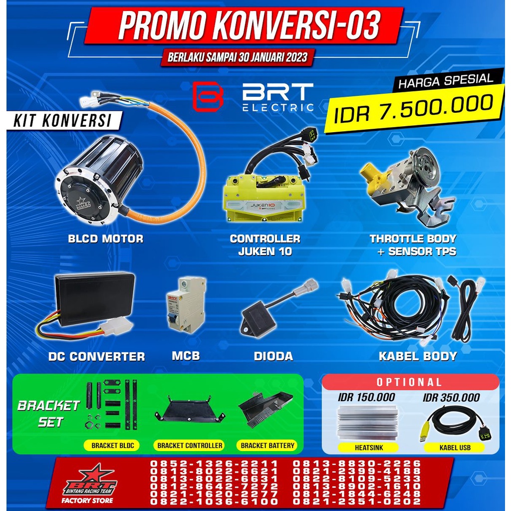 KONVERSI KIT MOTOR LISTRIK BRT