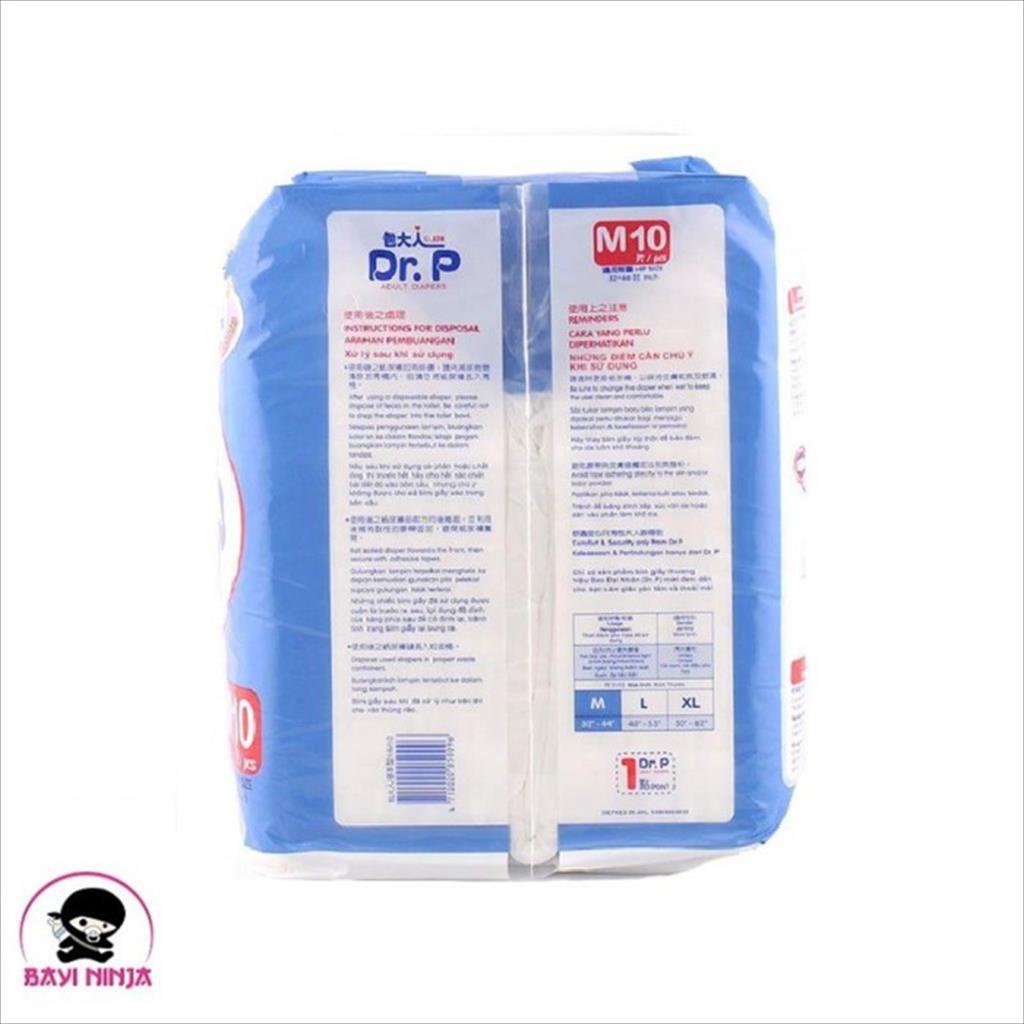 DR P DRP Adult Diapers Popok Dewasa Basic Type Perekat M10 M 10