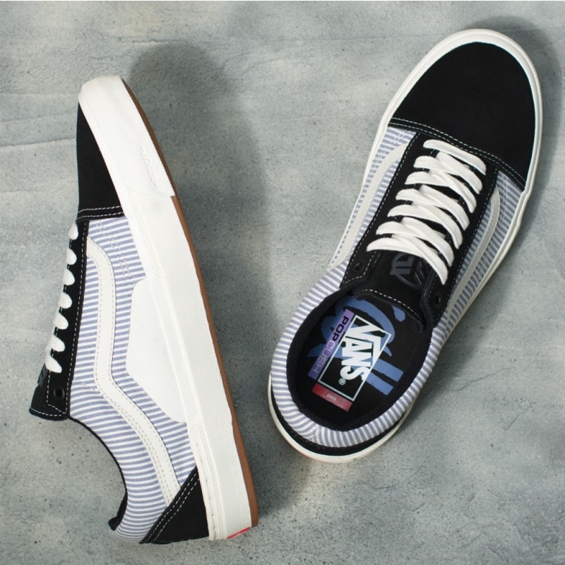 VANS OLDSKOOL BMX X FEDERAL BLACK/BLUE &quot;PINESTRIPE&quot; ORIGINAL 100%