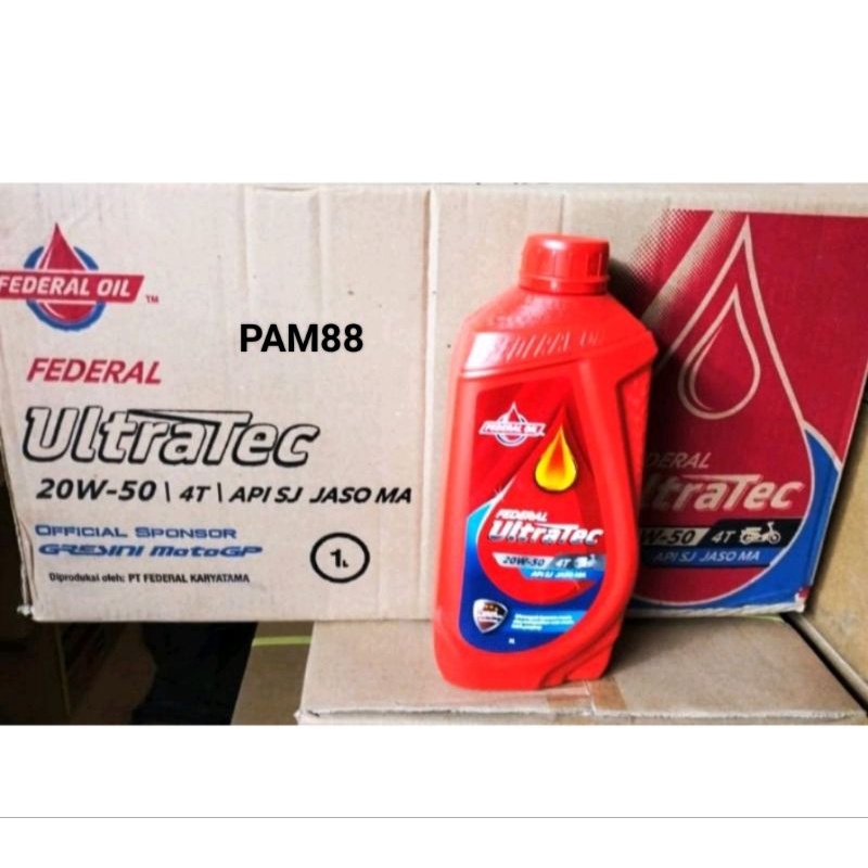 Oli Ultratec Federal merah... 1 liter 20 w 50 jaso MA... 1 dus isi 24 btl