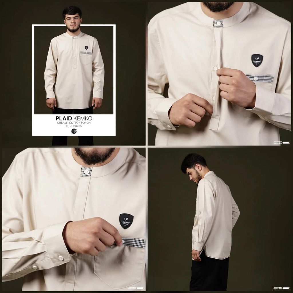 SAMASE Original Baju Muslim Plaid Kemko U-082P