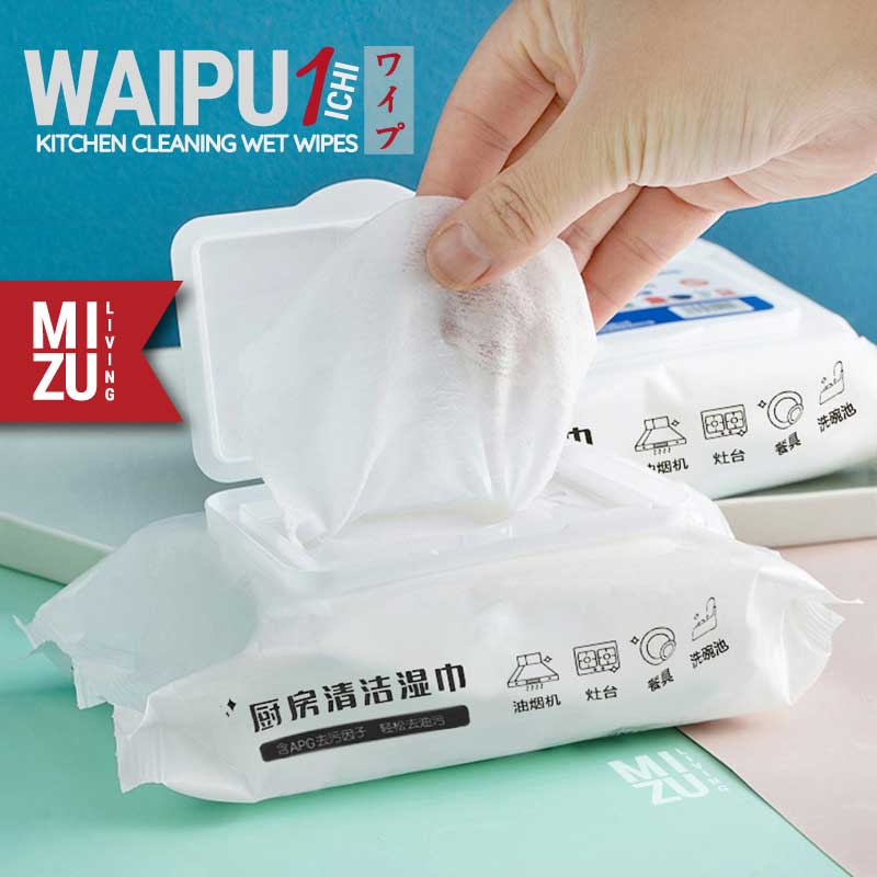 MIZU WAIPU-ICHI Kitchen Cleaning Wet Wipes Tissue Basah Lap Dapur Kompor Tisu Anti Minyak