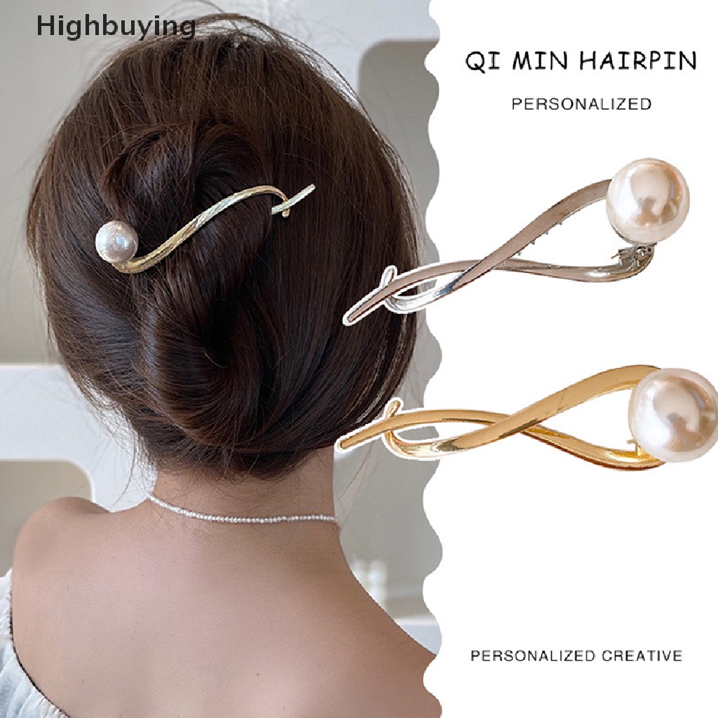 Hbid Jepit Rambut Mutiara Satu Kata Klip Kodok Jepit Grab Clip On The Back Of The Head Arc Hairpin For Women Girls Simple Geometric Hairgrip Aksesoris Rambut Untuk Wanita &amp; Anak Perempuan Hairstyles Gl