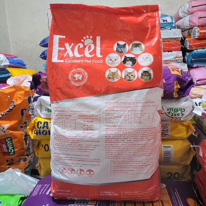 EXPEDISI Makanan Kucing Excel Segitiga Chicken &amp; Tuna Flavour Kemasan 20KG