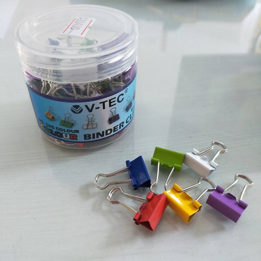 

V-TEC Binder Clip Warna No. 105 [60 Pcs/Tabung]