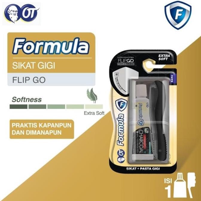 Formula Sikat Gigi Flipgo Charcoal - Travel Pack