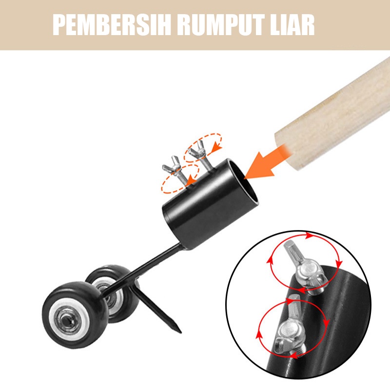 Alat Pembersih Rumput Liar Model Dorong Dengan Roda