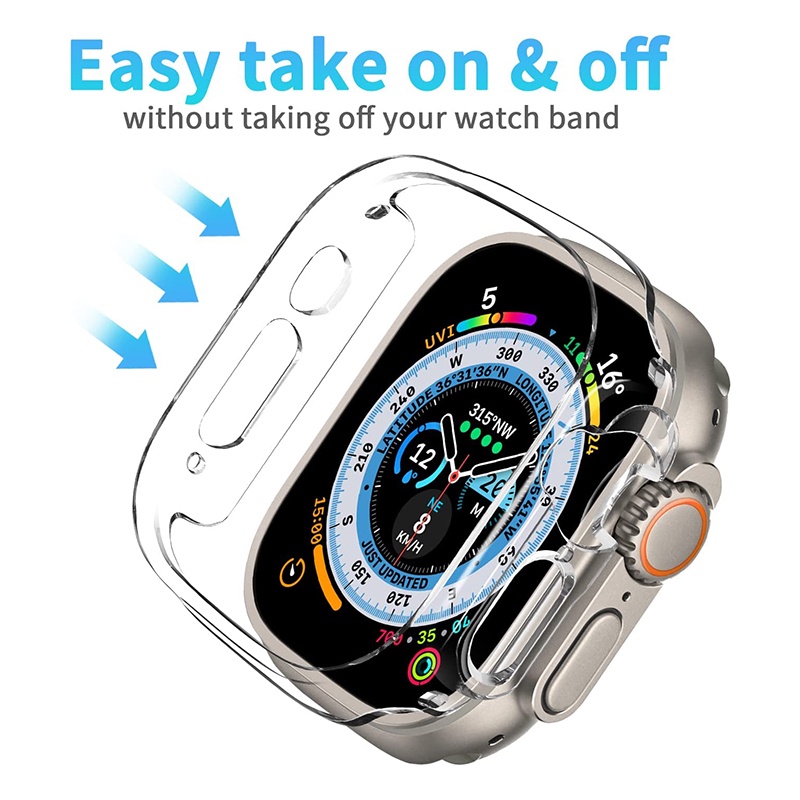 Screen Protector For 49mm Ultra iWatch Ultra Case 49mm Full TPU Bumper Cover iWatch Series 8 ultra