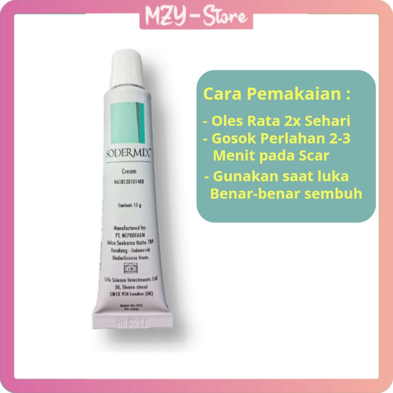 Sodermix Cream 15 Gr Sodermix Krim Menyamarkan Bekas Luka Ruam Popok Mengobati Keloid Scars BPOM