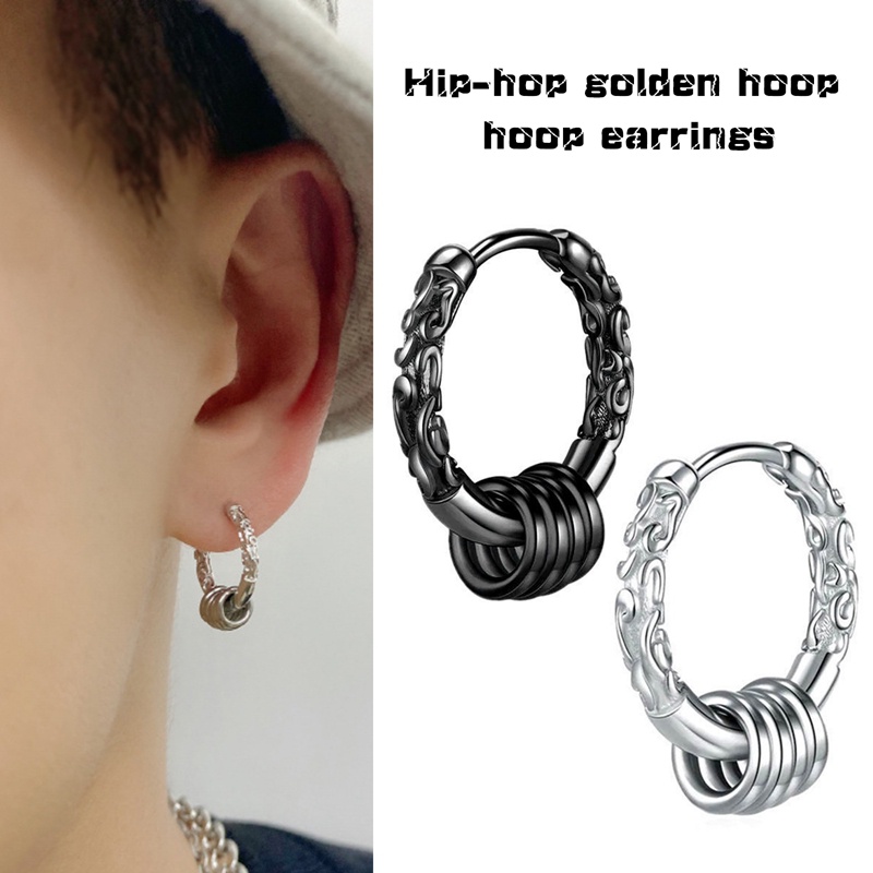 1 Pc Hoop Klip Anting Punk Gothic Perhiasan Pria Geometri Golden Cudgel Desain Wanita Unik Tidak Biasa Anting Hadiah Ulang Tahun