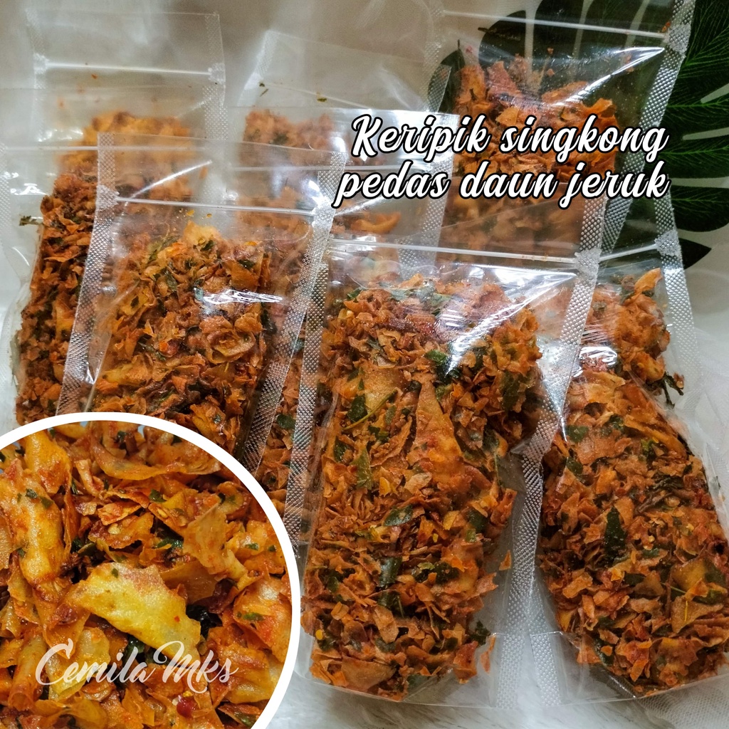 

110gr keripik Singkong Pedas Daun Jeruk