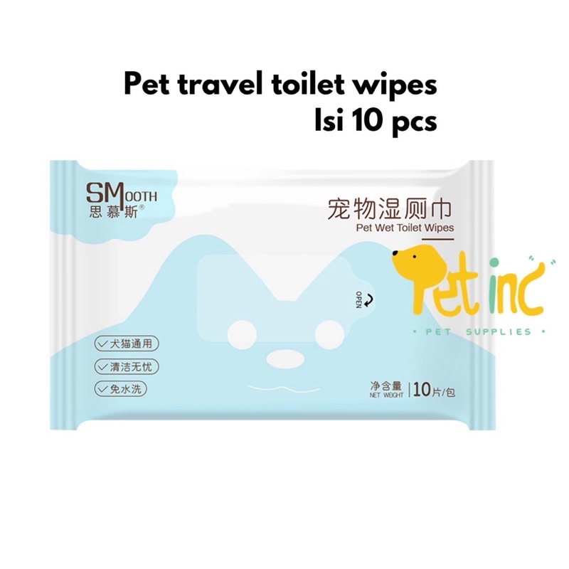 Pet travel toilet wipes