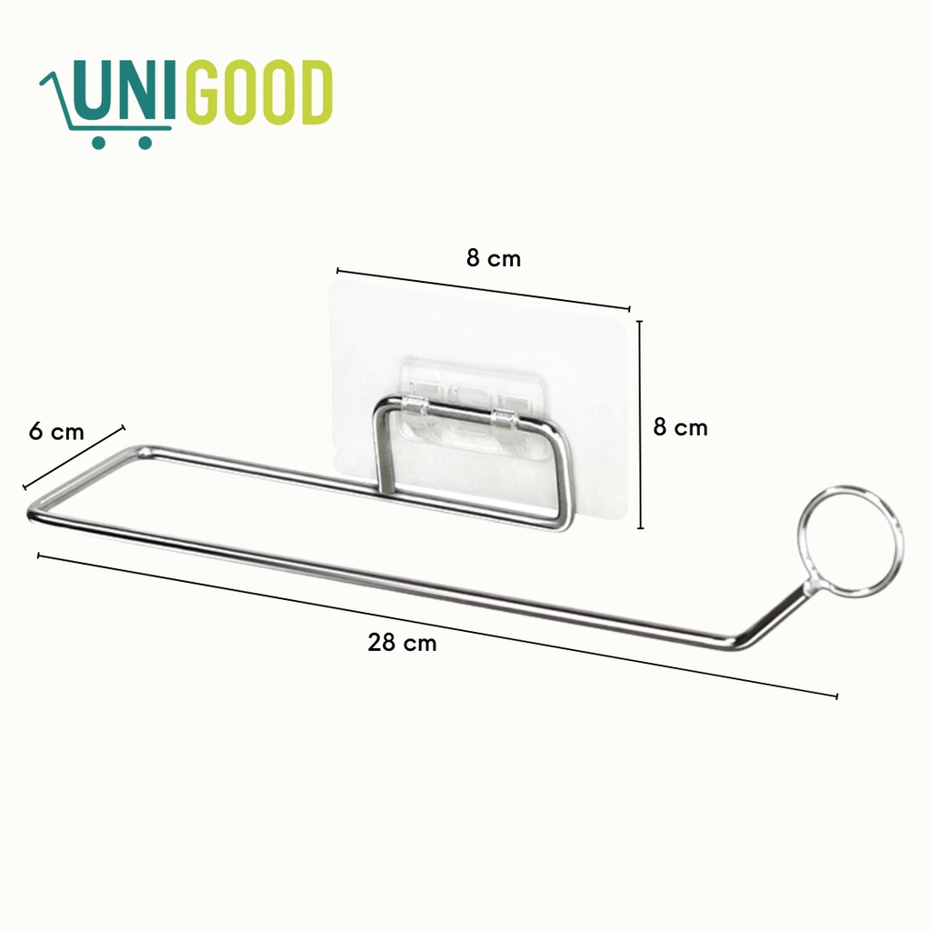 UNIGOOD - Gantungan Tissue Dapur Roll Gulung Tempel Dinding Holder Tisu Stainless