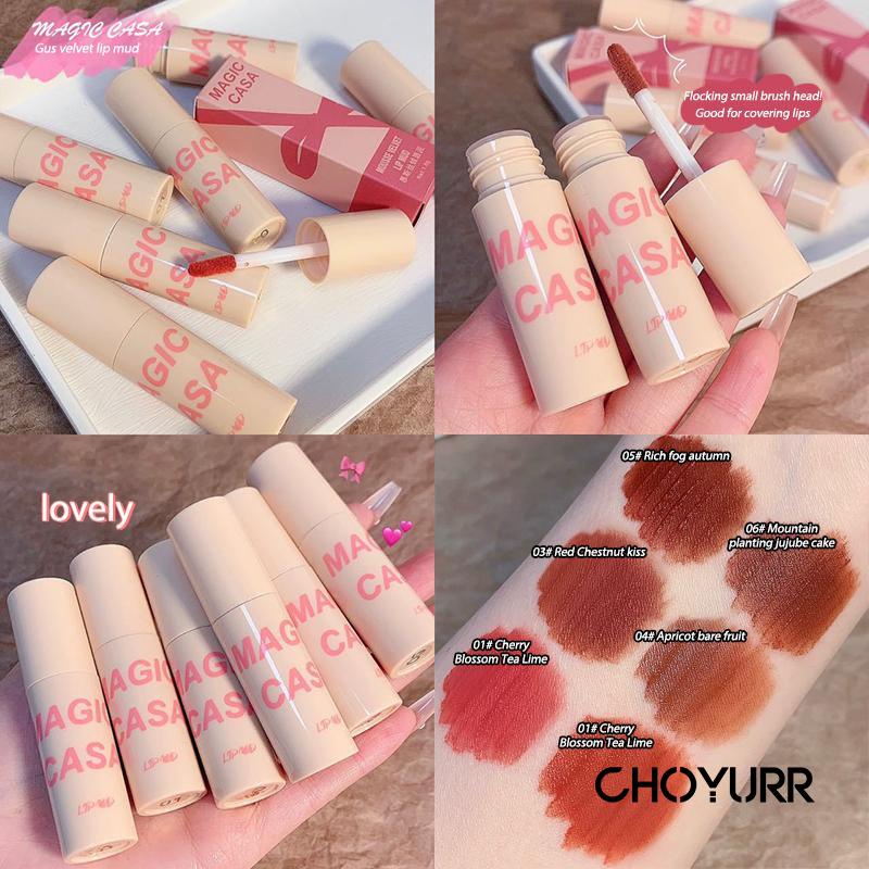 【COD】MAGIC CASA Lip Cream Matte Velvet Lipstick Tahan Lama Lip Mud 24 jam-Tahan Nyaman dan Lembap Bibir-CH