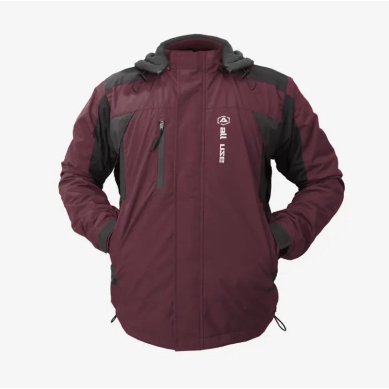 NEW COD JAKET ORIGINAL ALL USE MAROON MIX GREY JUMBO BIG SIZE M - 5XL