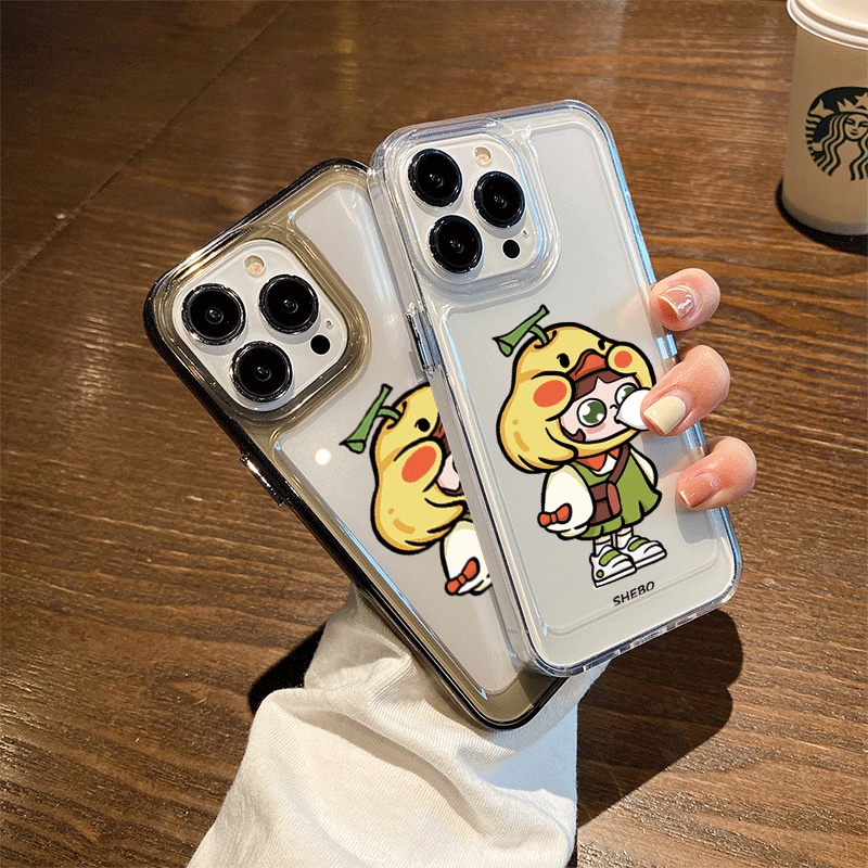 IPHONE Casing Ponsel Lembut Lucu Kompatibel Untuk Iphone14 11 13 12 Pro XS Max X XR 7 8 6S Plus Silcone Shockproof Casing Transparan TPU Cover