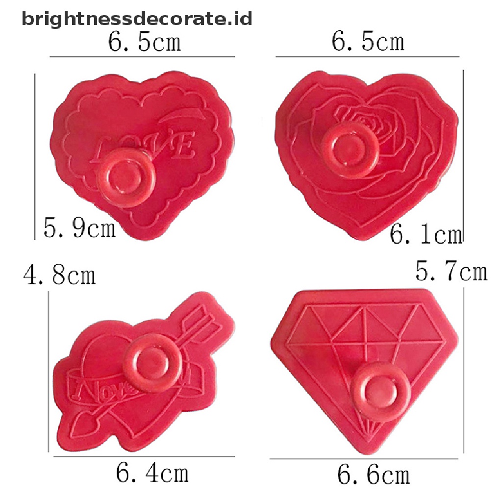 [Birth] 4pcs/set Cookie Fondant Kue Sugarcraft Biskuit Decorag Plunger Pemotong Cetakan [ID]