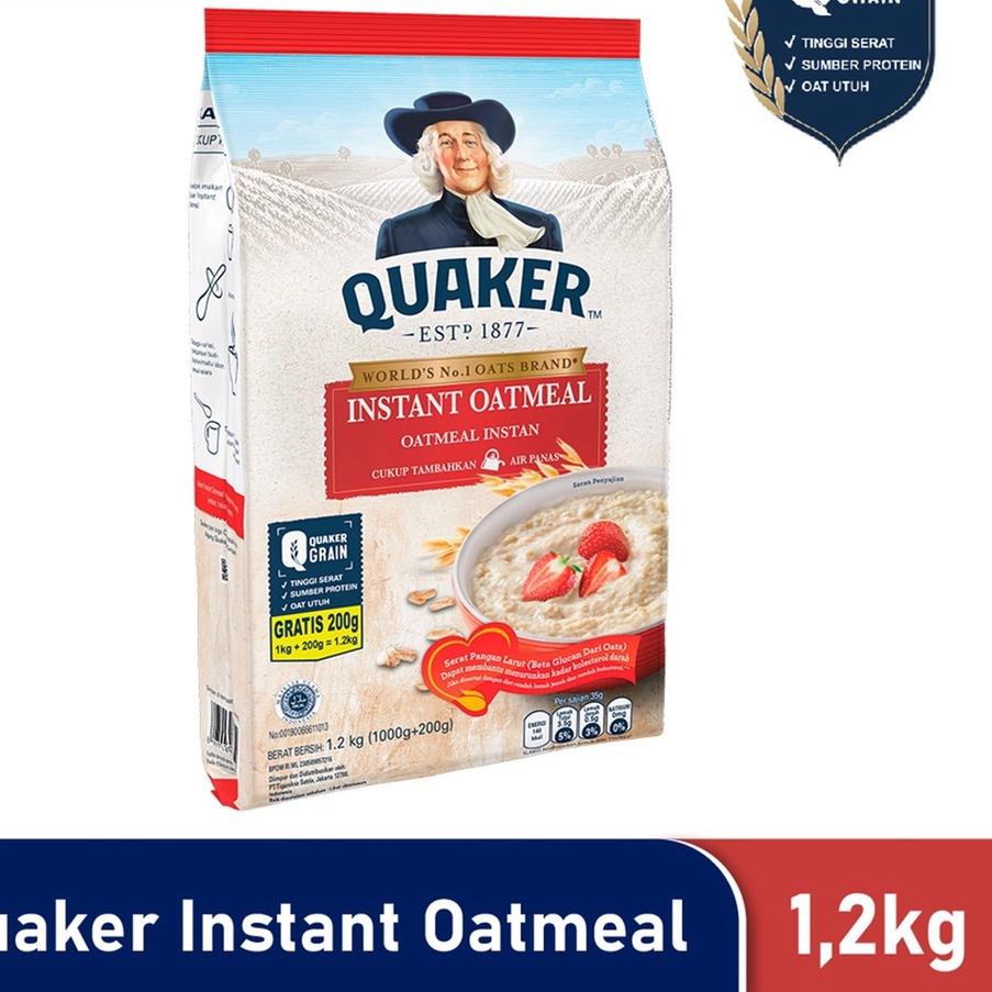 

NIS190 EXP MARET 2024 Quaker Oatmeal Instant 1.2kg / 1200gram / Quakers Oatmeal 1200gr /Quaker 1,2kg/1200 <>