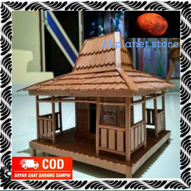 miniatur rumah joglo dari stik es krim