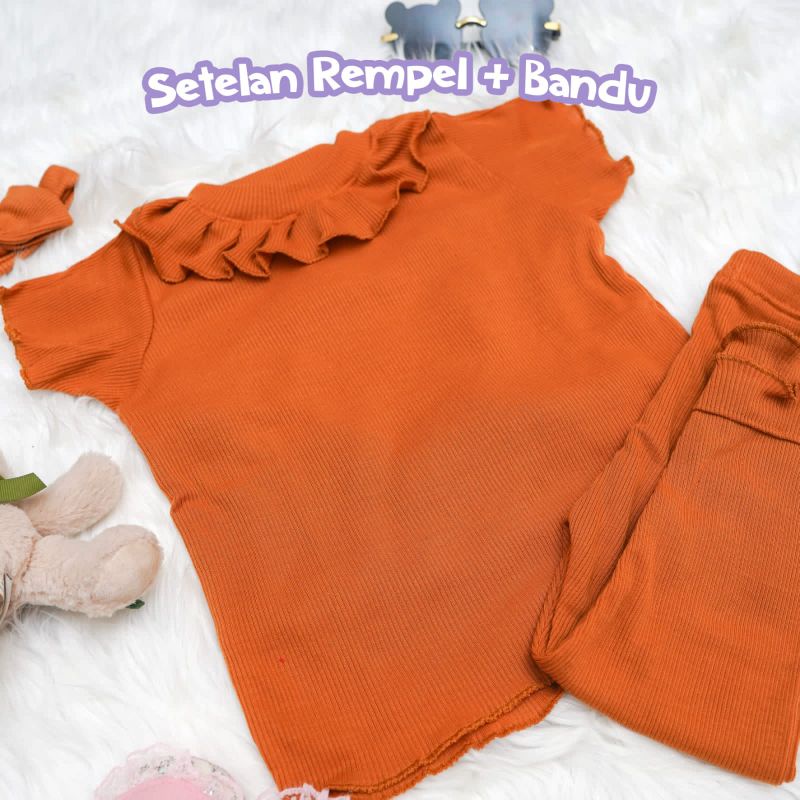 Baju Setelan Anak Perempuan REMPEL Ruffle Knit Tee 1-5 Tahun