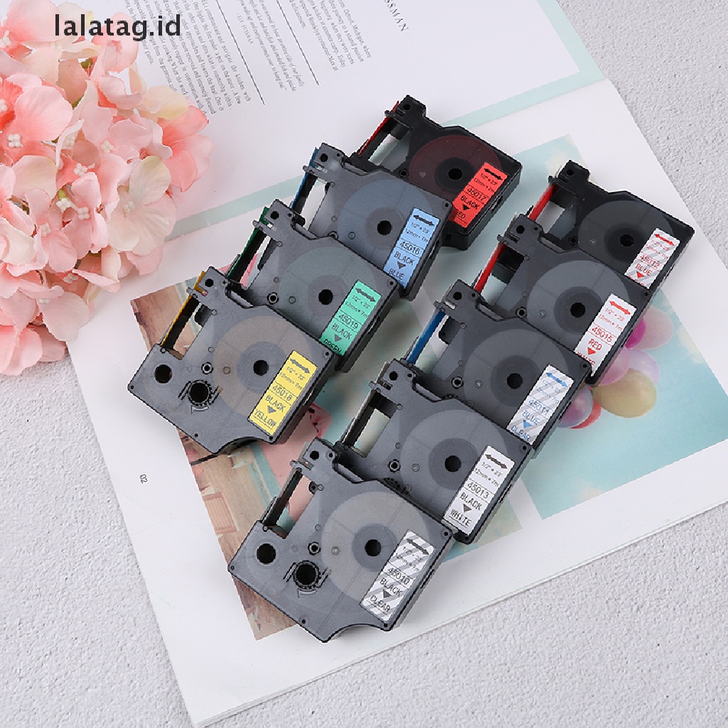 [lalatag] Kompatibel Untuk DYMO 12mm D1 Black on Colors Label Tape 1per2 ''Isi Ulang LabelManager [ID]