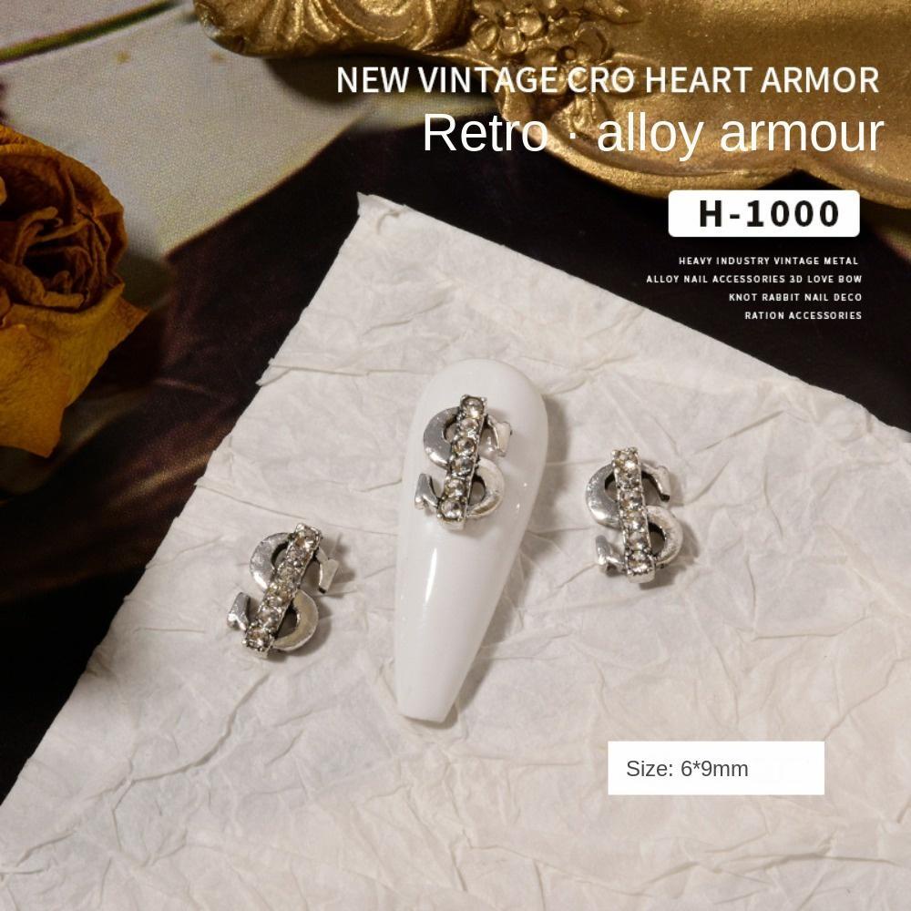 [Elegan] Dekorasi Kuku Logam Gaya Retro Manikur Aksesoris Hiasan Kuku Alloy 3D Nail Jewelry