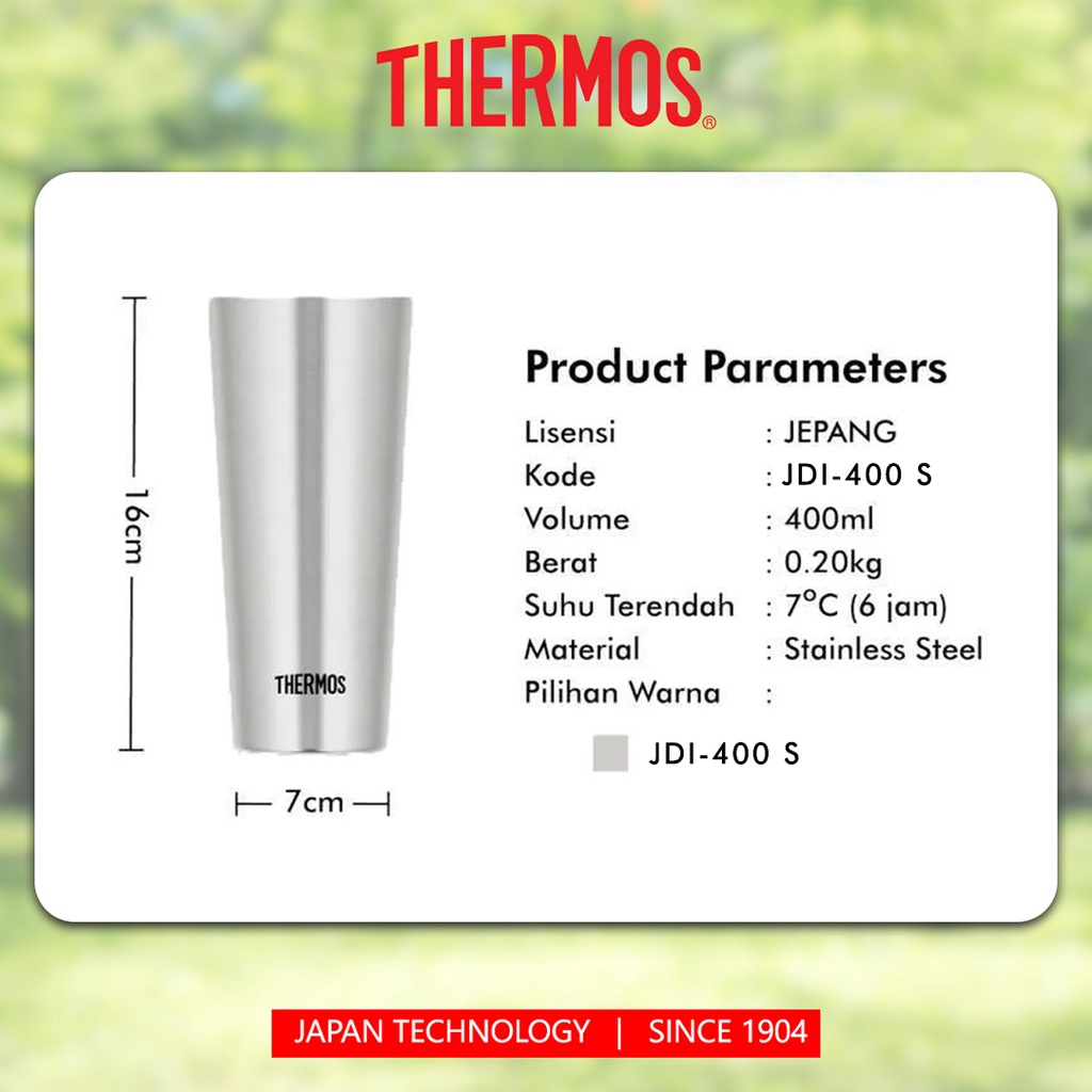 THERMOS Vacuum Insulated Cup Silver - 400 ml JDI-400 S