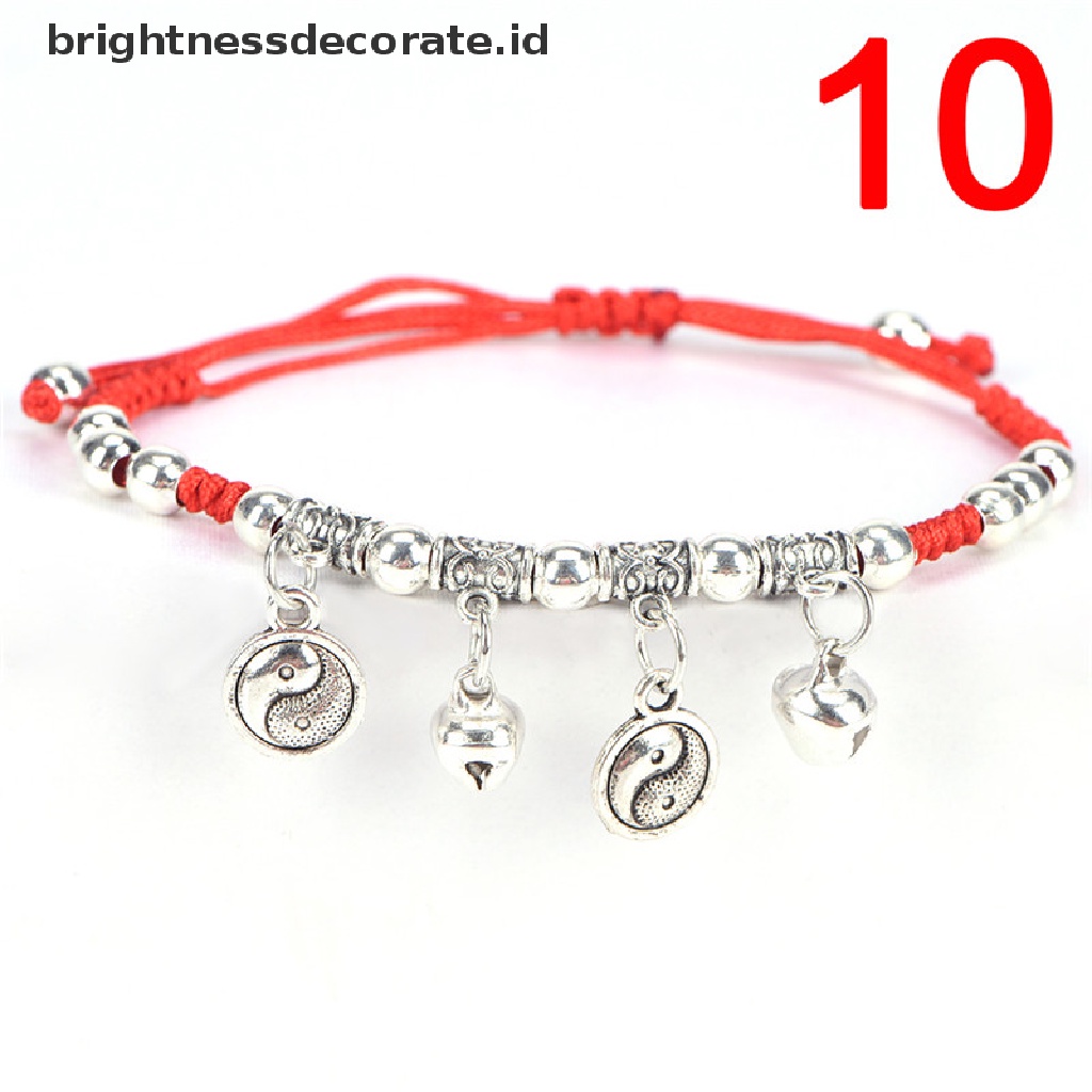 [Birth] Fashion Wanita Beruntung Buatan Tangan Tali Anyaman Paduan Adjustable Gelang Bangle [ID]